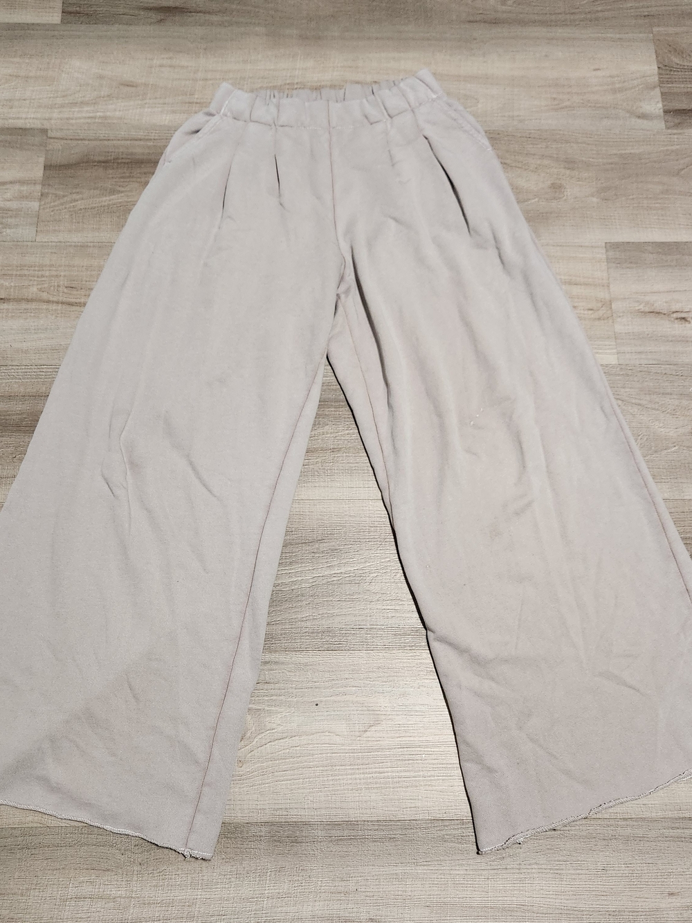 aerie Wide Leg Elastic Waist Pants - Cream